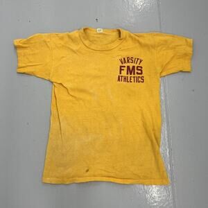 Vintage 60s Varsity Athletics Russell Yellow T-Shirt